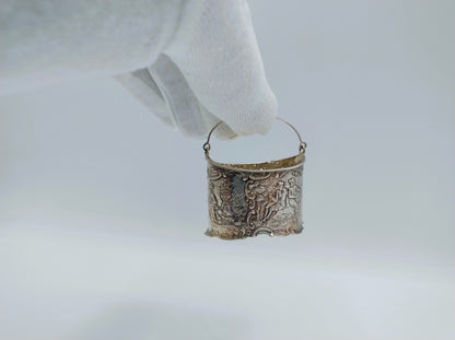 Zilveren miniatuur as- of koolbak, H. Hooijkaas, Schoonhoven, ca. 1920