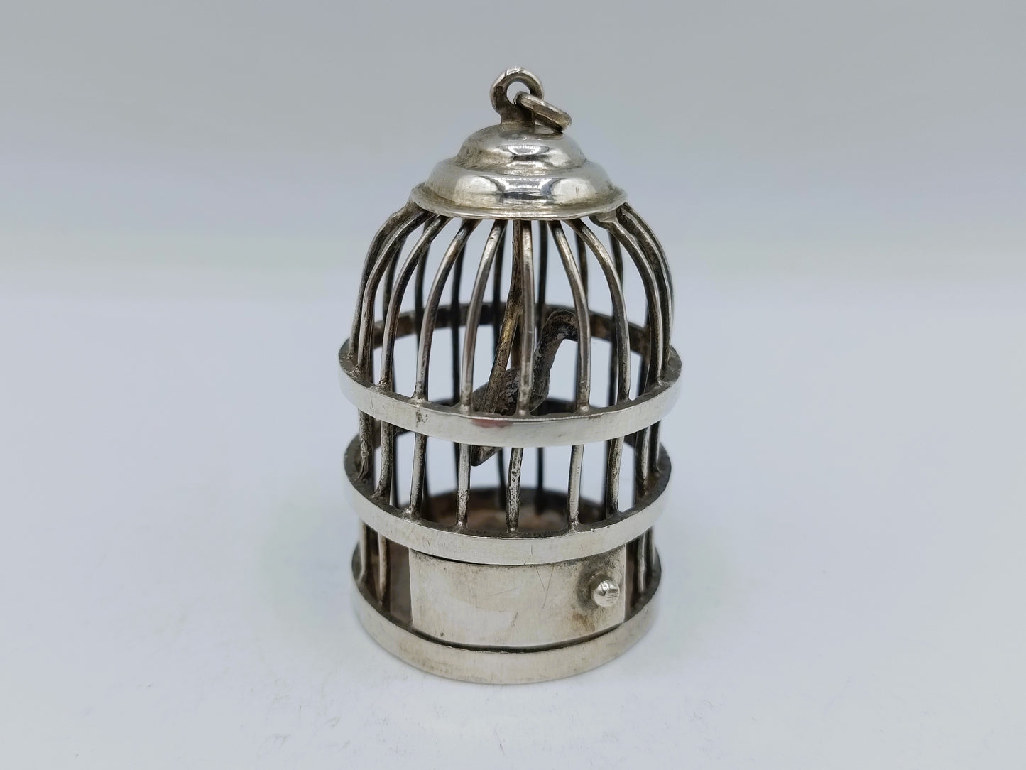 Zilveren miniatuur vogelkooi, J. Postmus, Hoorn, ca. 1920