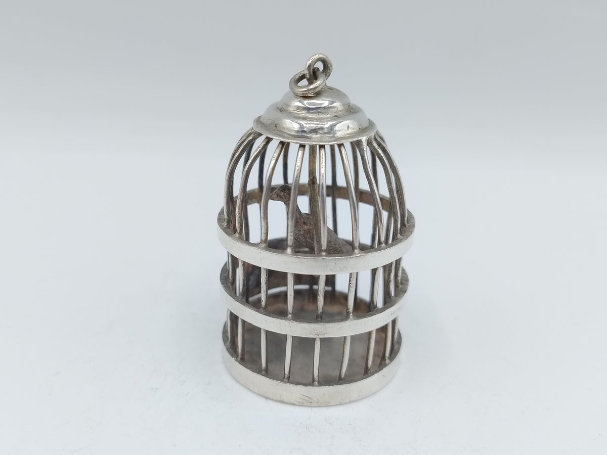 Zilveren miniatuur vogelkooi, J. Postmus, Hoorn, ca. 1920