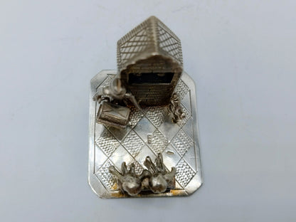 Zilveren miniatuur poppenkastvoorstelling, J.S. Zwanenburg, Sneek, ca. 1925