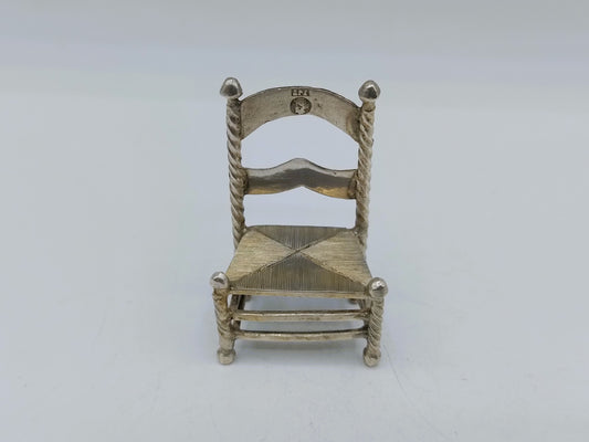Zilveren miniatuur stoel, F.J. Treeling, Sneek, 1895