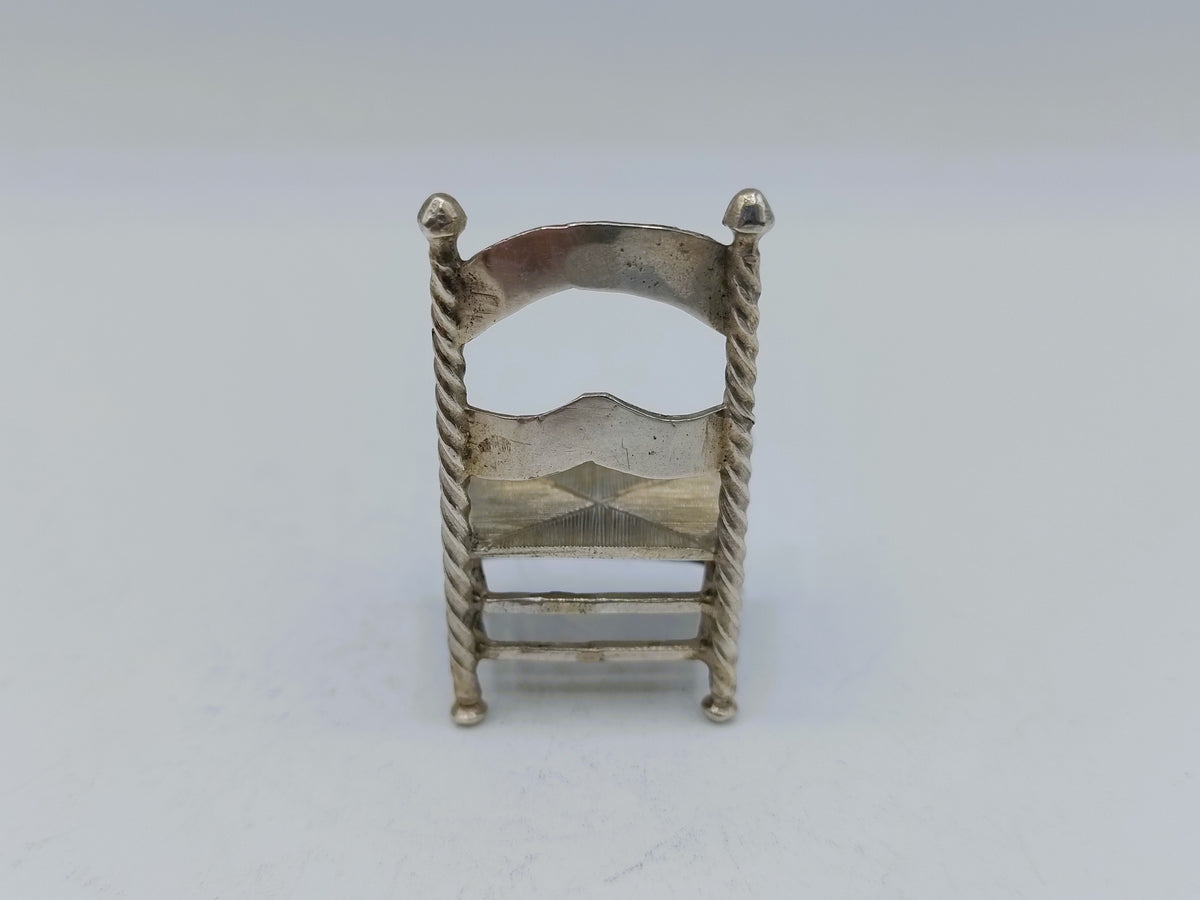 Zilveren miniatuur stoel, F.J. Treeling, Sneek, 1895