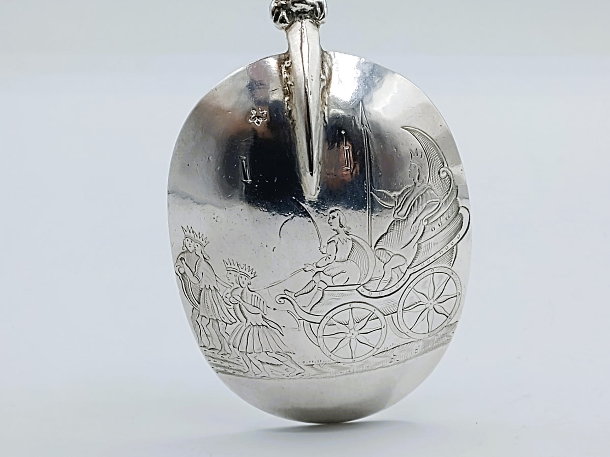 Zilveren gelegenheidslepel, Koningskoets, G.W. Pierkens, Bolsward, ca. 1700
