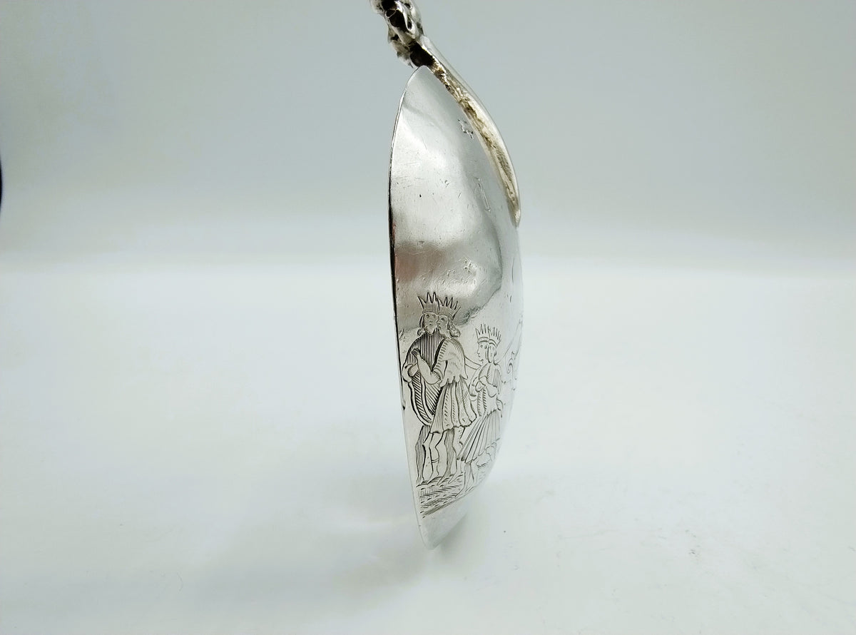 Zilveren gelegenheidslepel, Koningskoets, G.W. Pierkens, Bolsward, ca. 1700