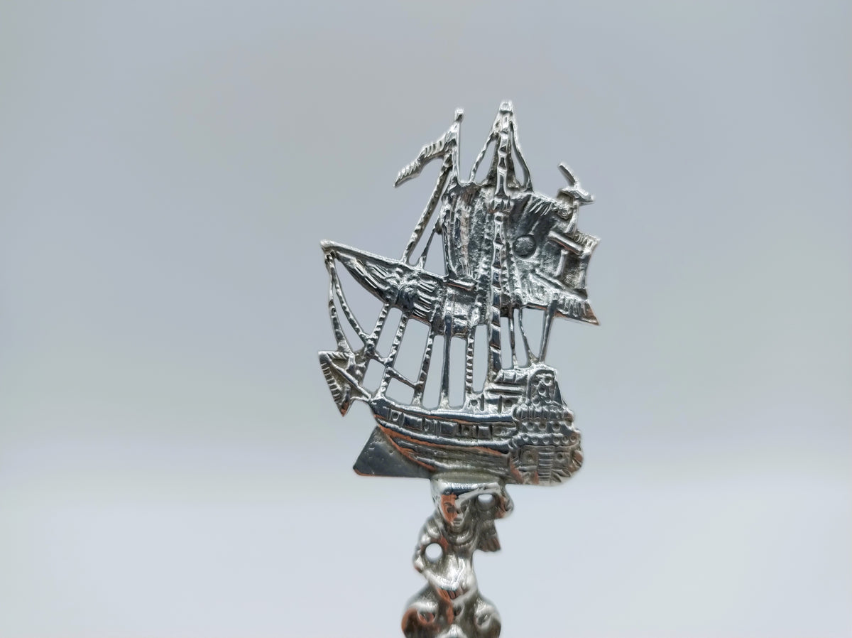 Zilveren sierlepel, VOC schip, C. Rietveld, Schoonhoven, 1909