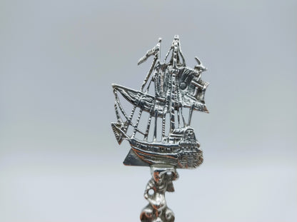 Zilveren sierlepel, VOC schip, C. Rietveld, Schoonhoven, 1909