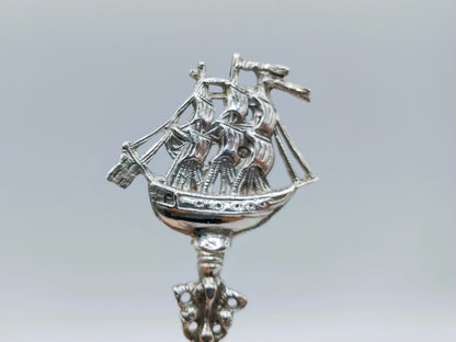 Zilveren sierlepel met VOC schip, C. Rietveld, Schoonhoven, 1900