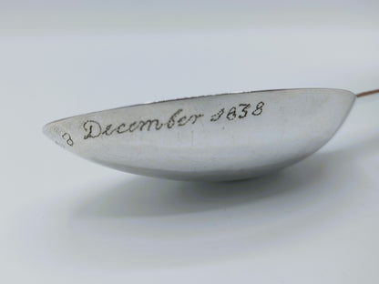 Zilveren geboortelepel, M. Warren, Sneek, 1836