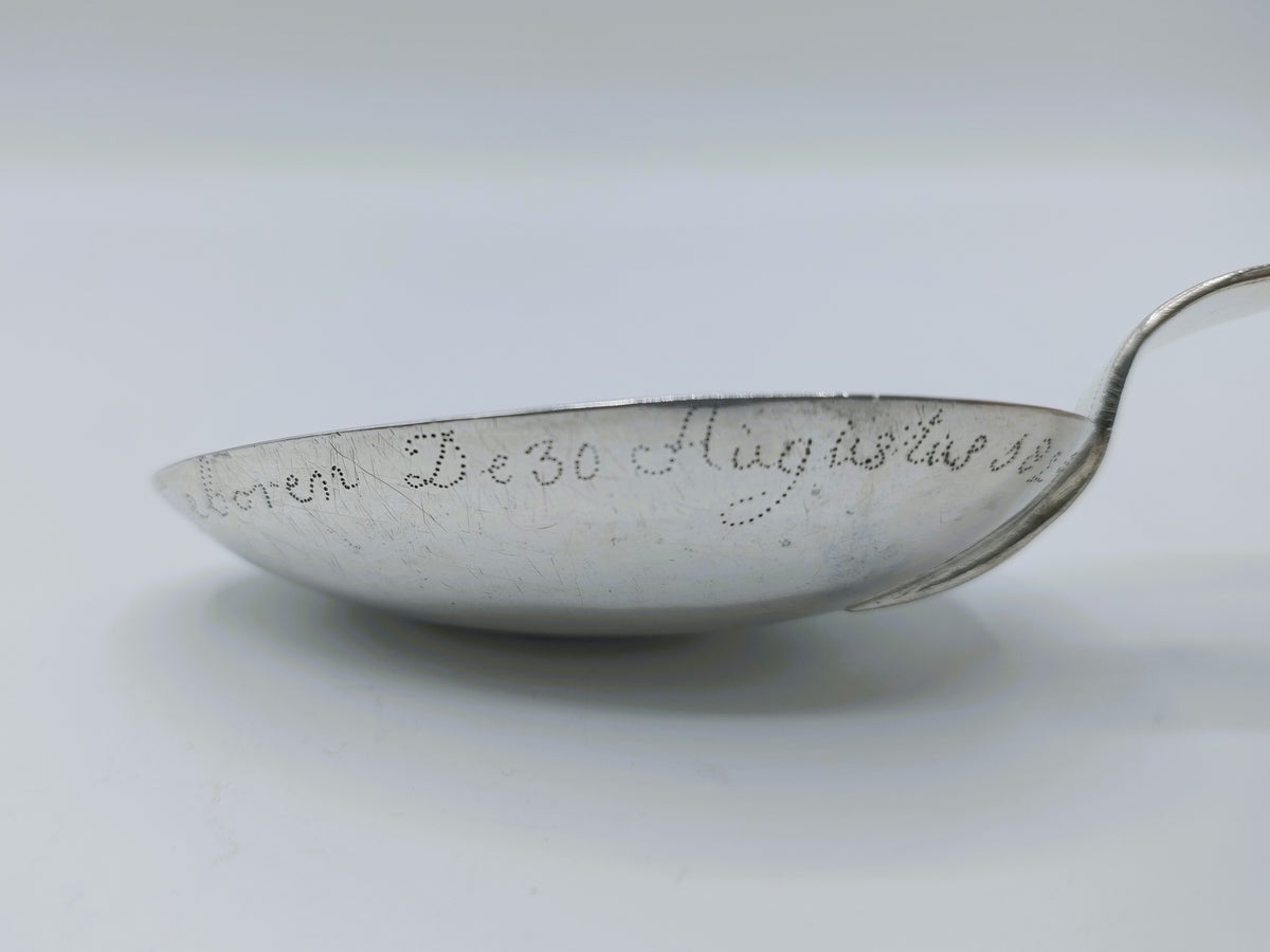 Zilveren geboortelepel, D. Haan, Sneek, 1824
