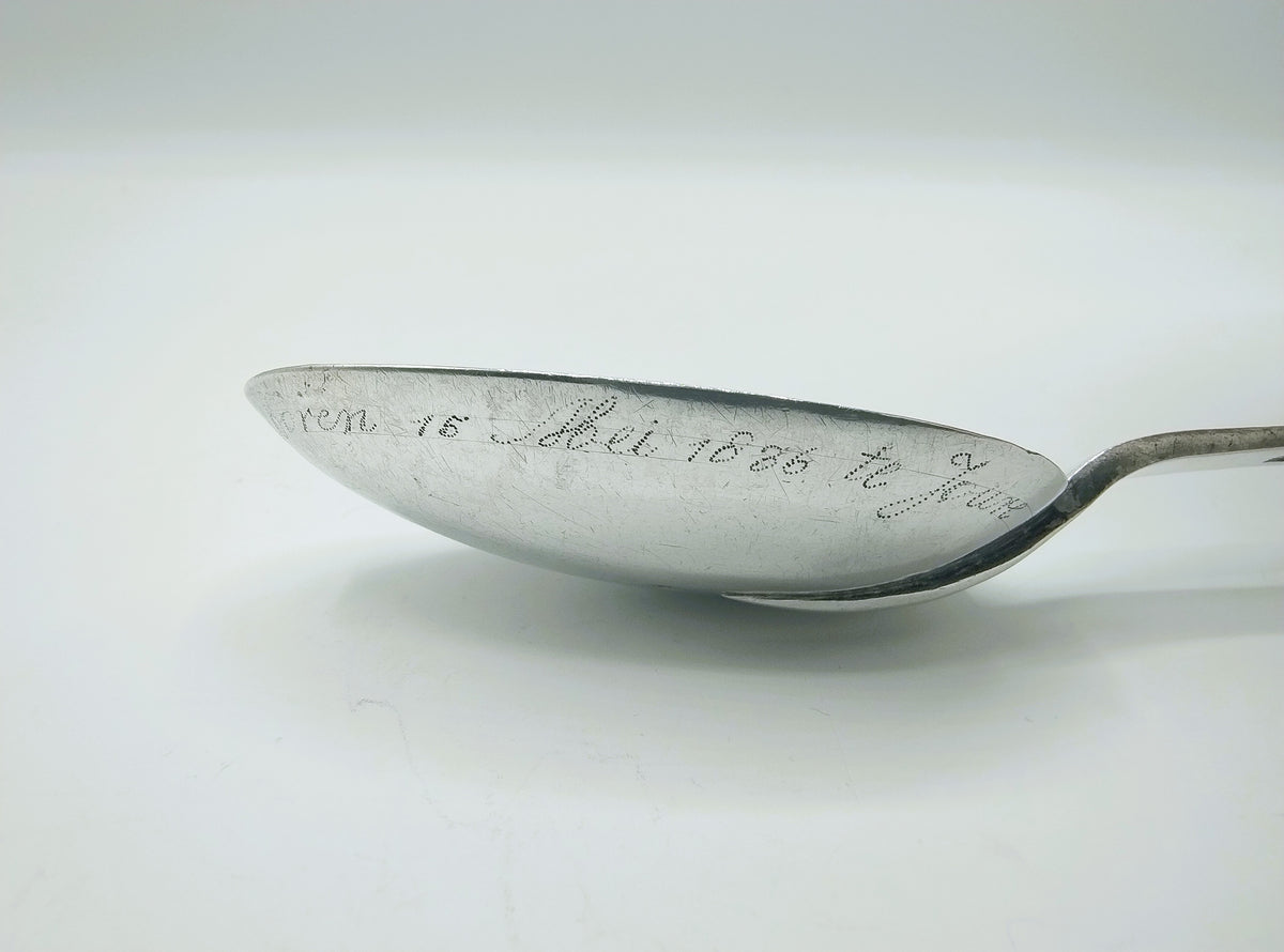 Zilveren geboortelepel, P. Rienstra, Sneek, 1830