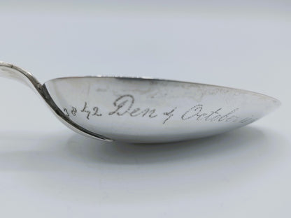 Zilveren geboortelepel, L. van Manen, Sneek, 1866