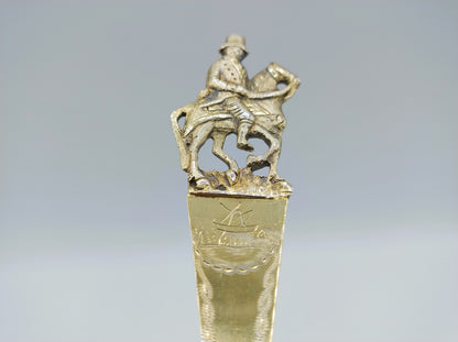 Vergulde Geboortelepel / Gedachtenislepel, P. Binkes, Sneek, 1873
