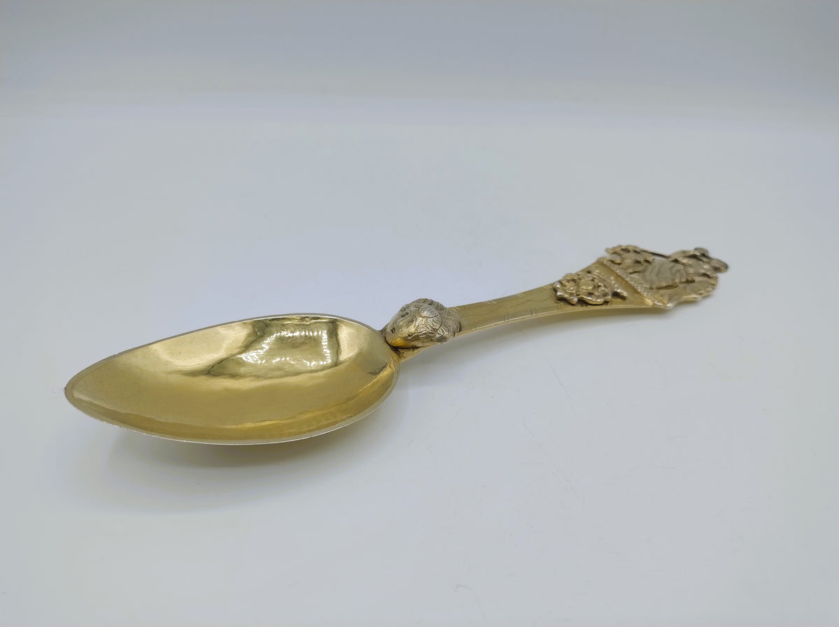 Vergulde geboortelepel, L.F. Wartna, Bolsward, 1864