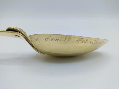 Vergulde geboortelepel, L.F. Wartna, Bolsward, 1864