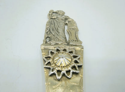 Vergulde zilveren geboortelepel, Wed. J. Fennema, Leeuwarden, 1852