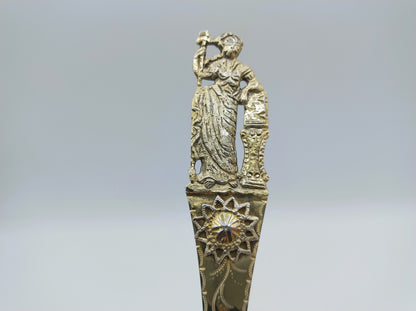 Vergulde zilveren geboortelepel, Wed. J. Fennema, Leeuwarden, 1852