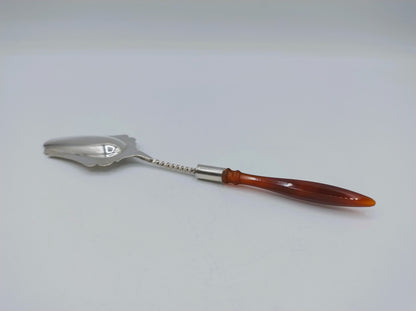 Zilveren suikerlepel met carneolen heft, P. van Heumen, Schoonhoven, ca. 1920