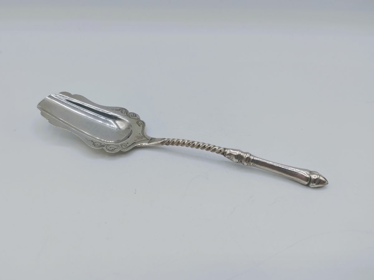 Zilveren suikerlepel. P. Siebma, Bergum, ca. 1890