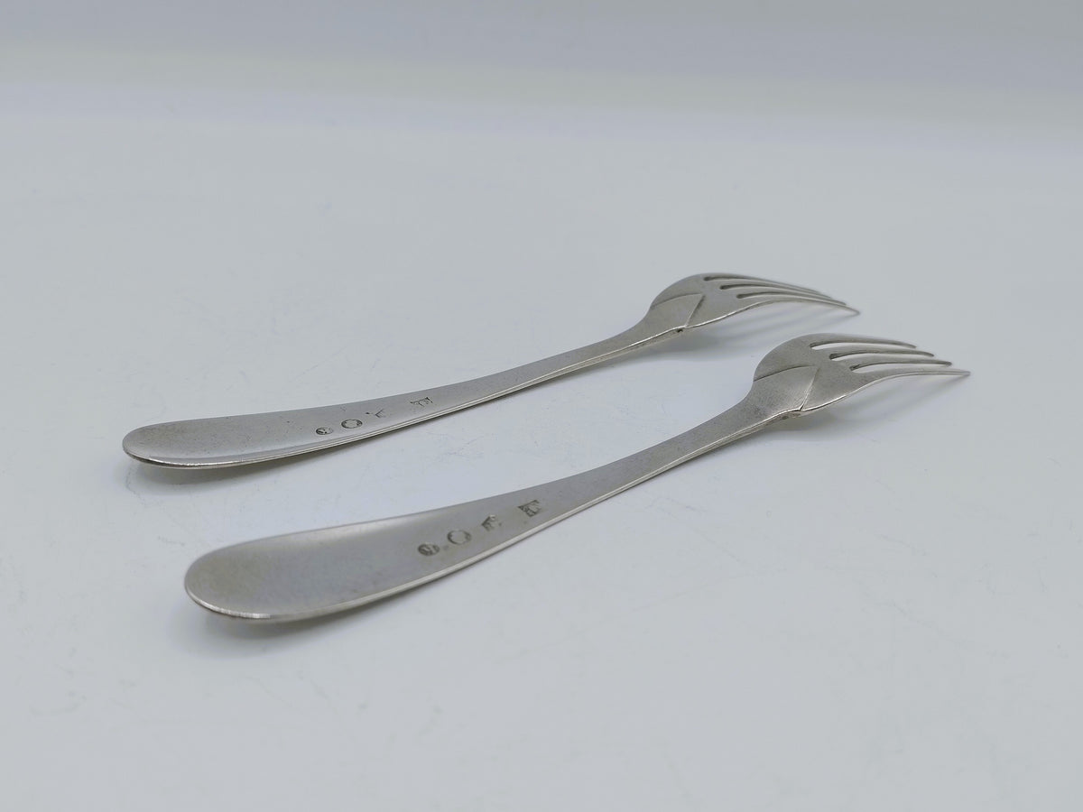 Set met zilveren vorkjes, S. Woortman, Amsterdam, 1844