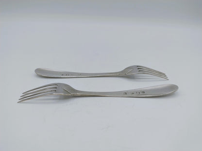 Set met zilveren vorkjes, S. Woortman, Amsterdam, 1844