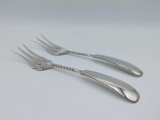 2 Zilveren vorken, J. Schijfsma Jz, Sneek, 1890