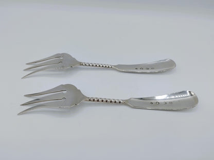 2 Zilveren vorken, J. Schijfsma Jz, Sneek, 1890