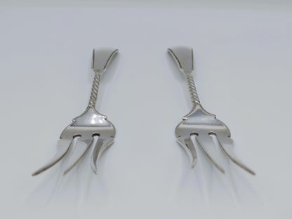 2 Zilveren vorken, J. Schijfsma Jz, Sneek, 1890