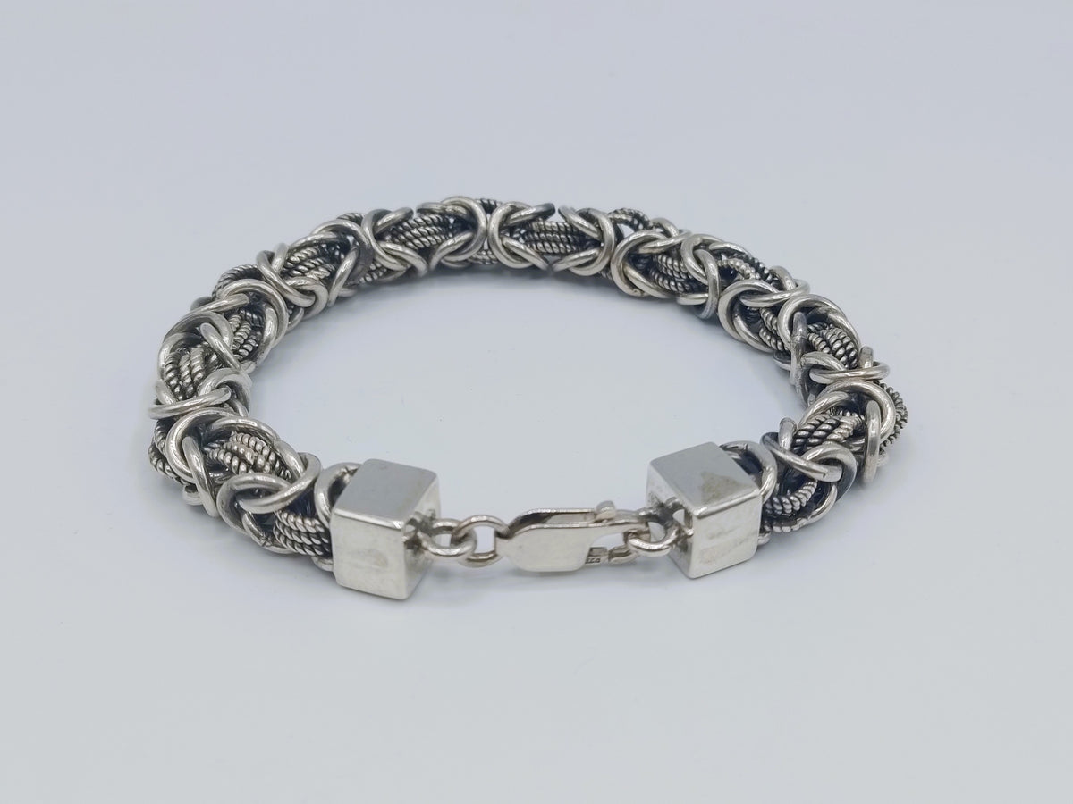 Zilveren heren koningsarmband, 925, 22,5 cm.