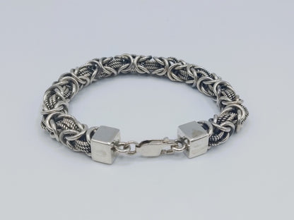 Zilveren heren koningsarmband, 925, 22,5 cm.