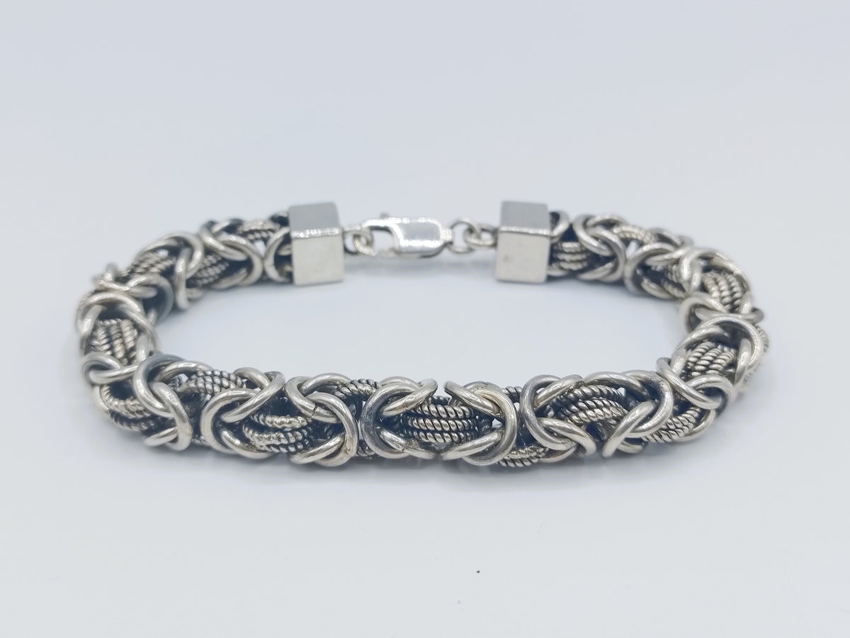 Zilveren heren koningsarmband, 925, 22,5 cm.