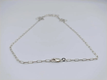 Zilveren ketting sluiting met verlengkettinkje, achterzijde