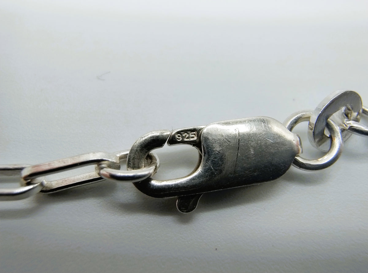Zilveren sluiting met 925-stempel op designketting