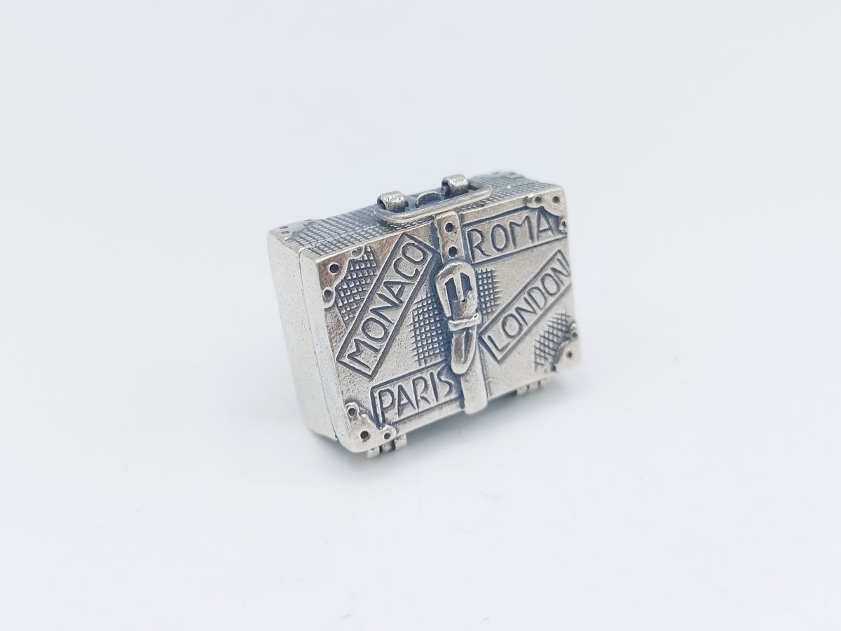Zilveren miniatuur reiskoffer, 20e eeuws