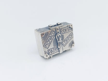 Zilveren miniatuur reiskoffer, 20e eeuws