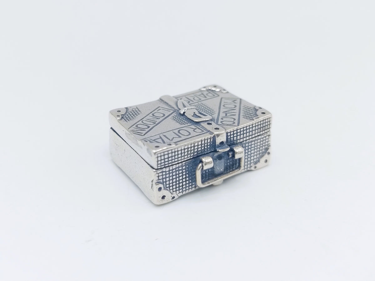 Zilveren miniatuur reiskoffer, 20e eeuws
