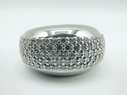 Zilveren ring Ti Sento 925 met bezette band vol kleine steentjes.