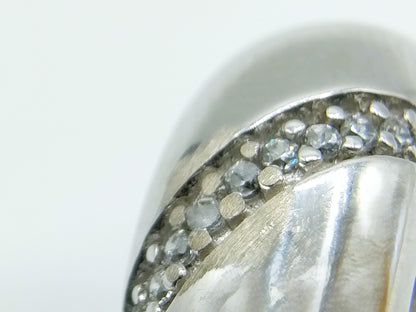 Zilveren ring met fonkelende zirkonia’s in glanzende rij