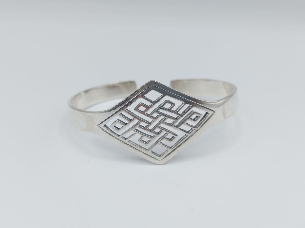 Zilveren bangle armband met Keltisch patroon, 925