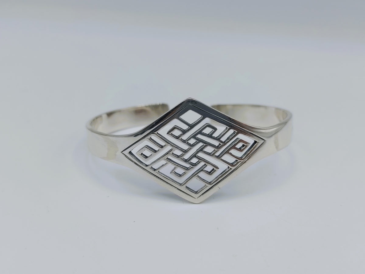 Zilveren bangle armband met Keltisch patroon, 925