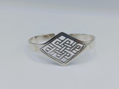 Zilveren bangle armband met Keltisch patroon, 925