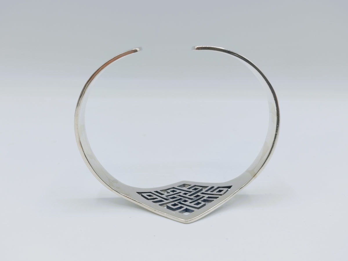Zilveren bangle armband met Keltisch patroon, 925