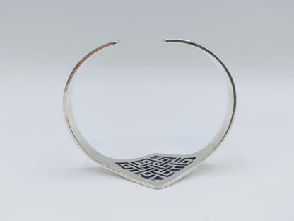 Zilveren bangle armband met Keltisch patroon, 925