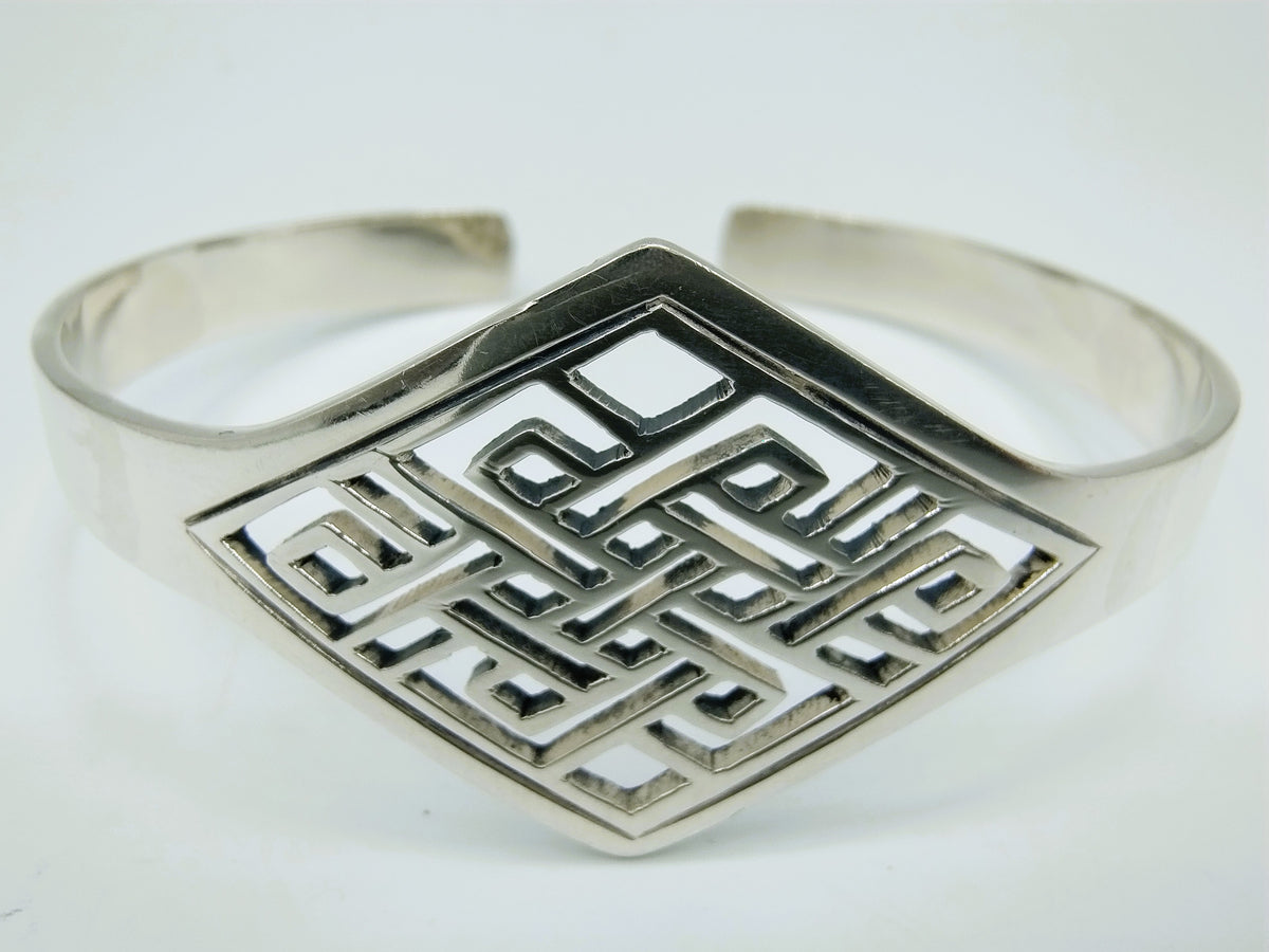 Zilveren bangle armband met Keltisch patroon, 925