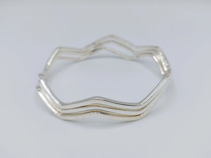 3 Stervormige zilveren armbanden, 925