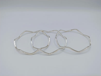 3 Stervormige zilveren armbanden, 925