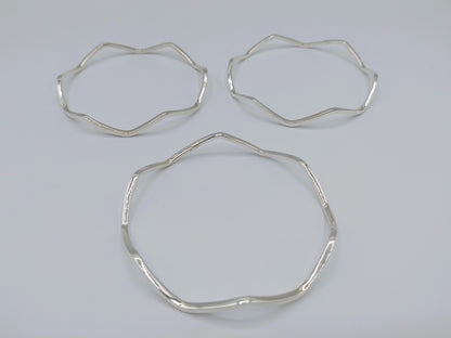 3 Stervormige zilveren armbanden, 925