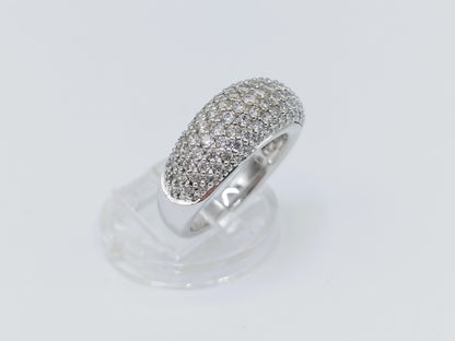 Zilveren ring bezet met zirkonia, 925, 18 mm