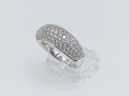 Zilveren ring bezet met zirkonia, 925, 18 mm