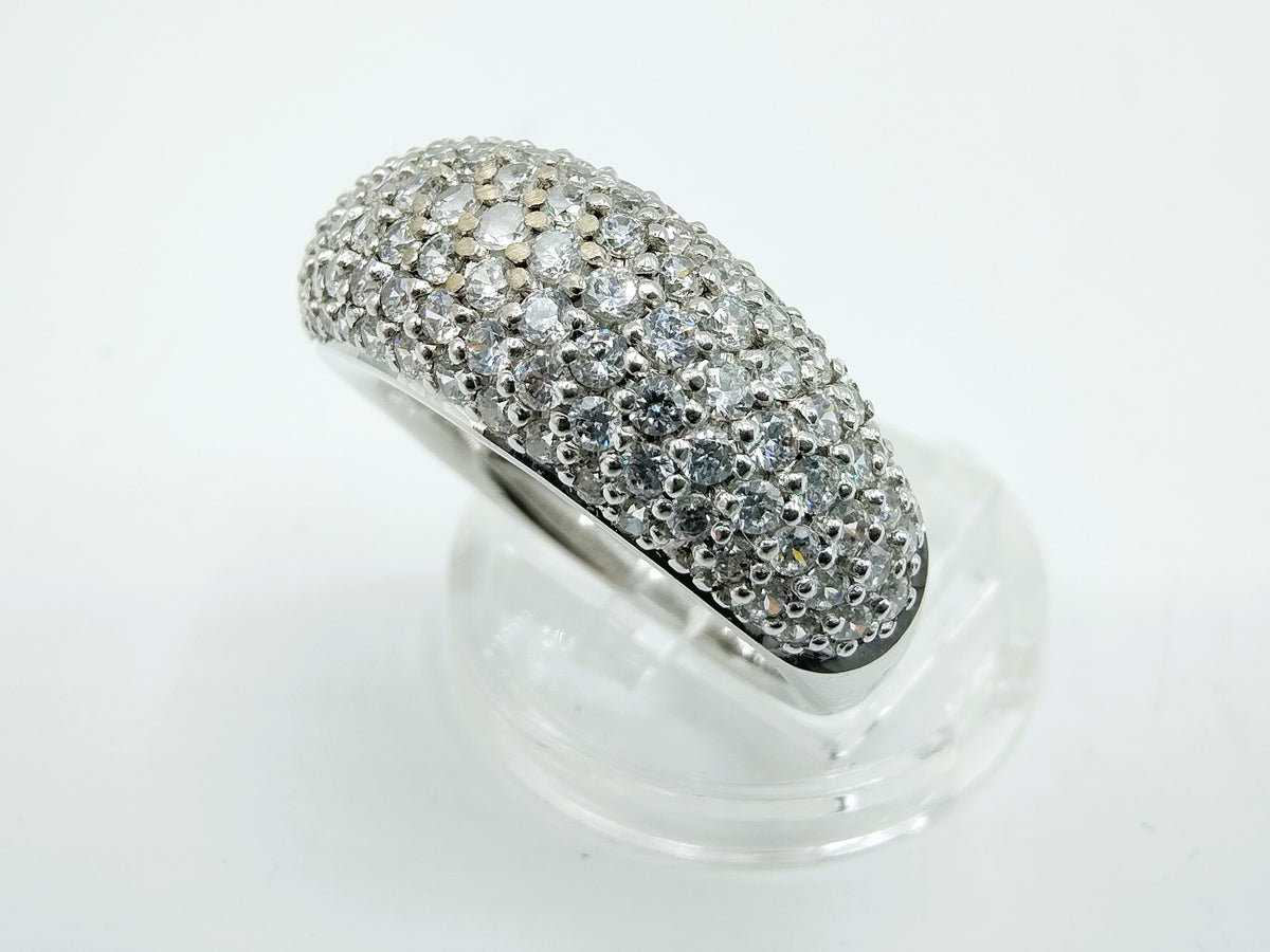 Zilveren ring bezet met zirkonia, 925, 18 mm
