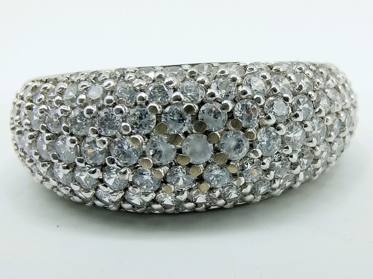 Zilveren ring bezet met zirkonia, 925, 18 mm